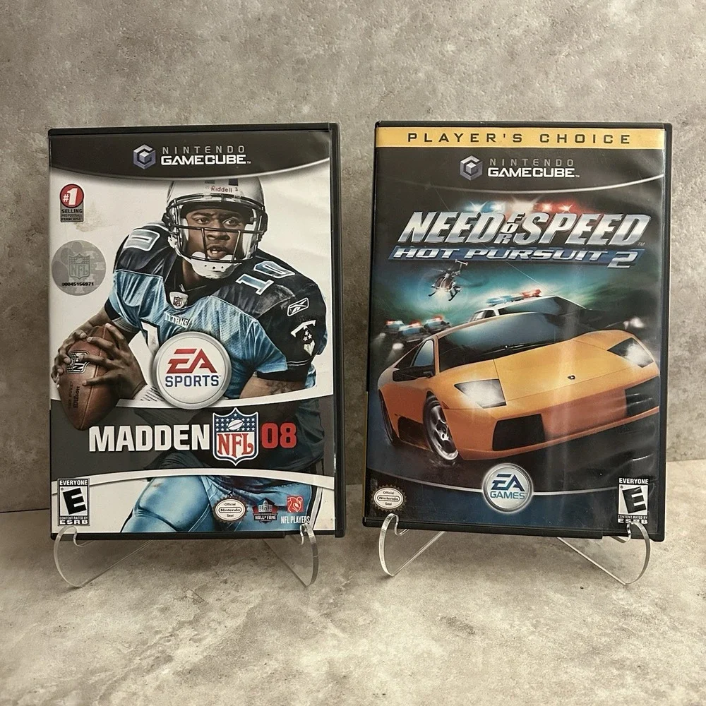 GameCube Replacement Cases Madden 08 Need For Speed Hot Pursuit 2 w/manual
